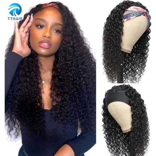 Headband Wig Human Hair Wigs For Women Human Hair Curly Hair Brazilian Hair u Part Wig Human Hair Wig With Bangs 150 Remy Wigs