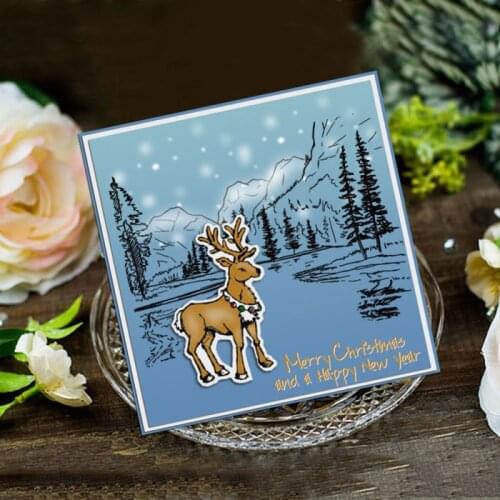 Merry Christmas Animal Deer Transparent Clear Stamps For Scrapbooking Card Making Photo Album Silicone Stamp DIY Decor Crafts