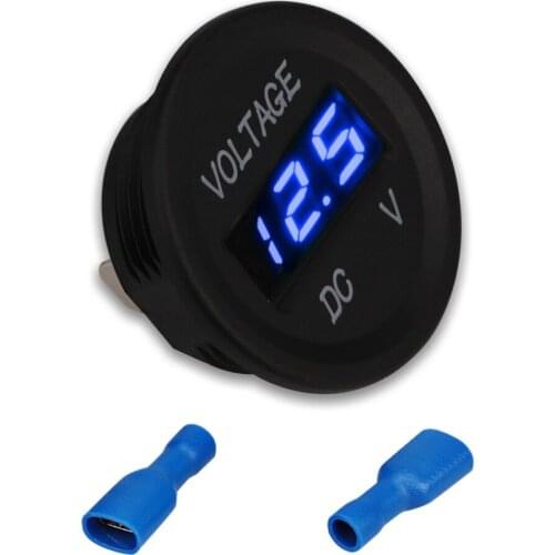 DC12V-24V Waterproof Motorcycle Voltmeter Gauge Led Digital Voltmeter Motorcycle Voltage Meter For Marine Boat Car Led display