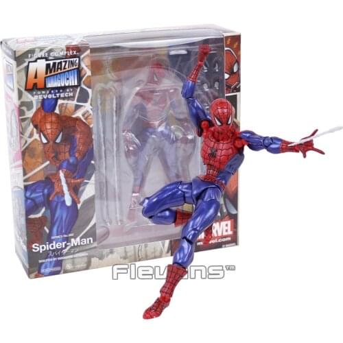 Revoltech Series NO.002 Spiderman The Amazing Spider Man PVC Action Figure Collectible Model Toy 16cm