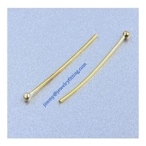 All kinds of jewelry findings wholesale Raw brass metal Ball Pins 0.7*25mm with 2mm head