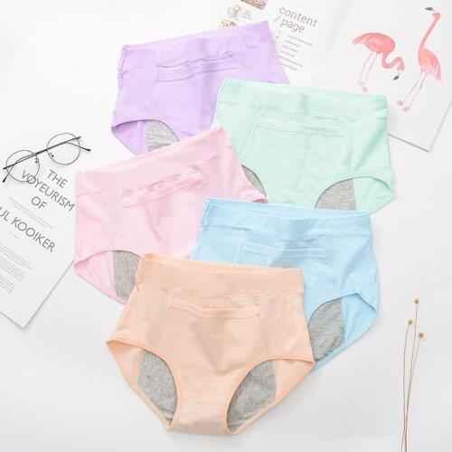 ZJX 5Pcs/set Leak Proof Menstrual Period Panties Women Underwear Physiological Pants Breathable Cotton Health Ladies Briefs