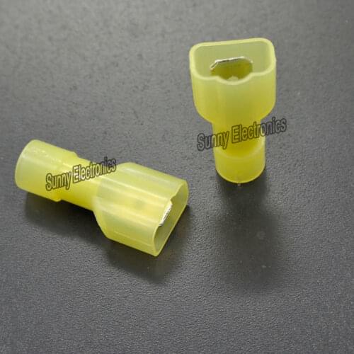 12-10 AWG FULLY INSULATED 1/4" Male SPADE CRIMP CONNECTOR TERMINAL (QTY500) NEW