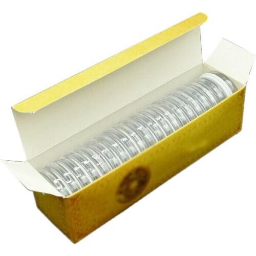 20 Pcs Plastic Round Coin Clear Capsule Display Case Holder Fits Australian Dollars Collection Holder Containers Storage Boxes S
