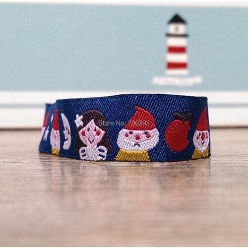 2014 NEW wholesale 5/8 '(16 mmx10yards) Polyester Woven Jacquard Ribbon snowman snowwhite