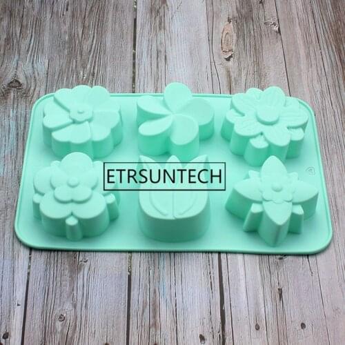 30pcs Tulip Flower 6 Cavity Soap Mold Cake Mould Handmade Craft Silicone Molds For Soap Making DIY Cake Decoration