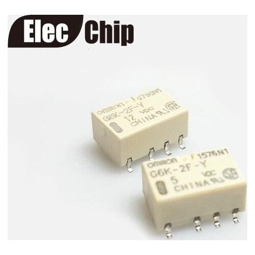 5PCS/lot Signal relay G6K-2F-Y-5VDC G6K-2F-Y-DC5V G6K-2F-Y-12VDC G6K-2F-Y-DC12V 1A 8PIN Two open two closed
