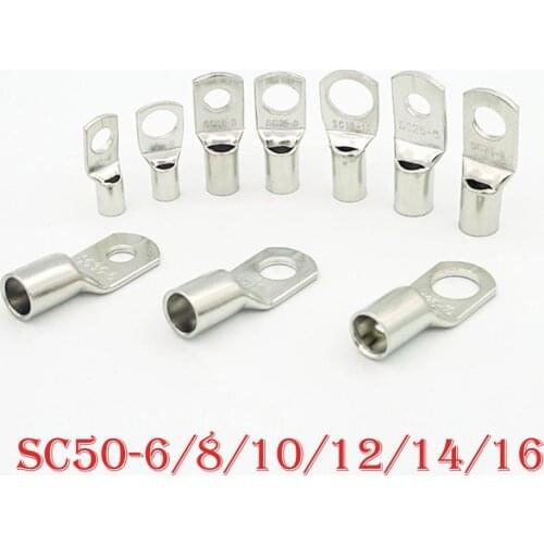 5PCS/SC spy nose and mouth terminal, wire end wire connector, SC50-6/8/10/12/14/16mm bare copper battery lock connector