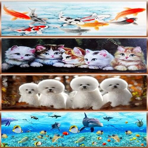 DIY 5D Diamond Painting Animal fish cat Cross Stitch Mosaic diamond embroidery Patterns Full Round Rhinestone Home decor
