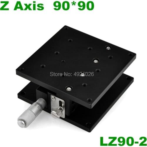 Free shipping Z axis 90*90mm Z90-2 Displacement Lift Stage Manual fine tuning platform Double Cross rail Sliding Table LZ90-2