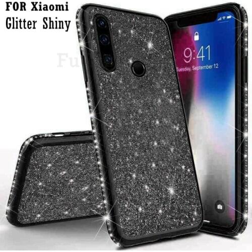 Glitter TPU Case For Xiaomi Mi A2 Lite A3 10T Redmi 6A 7A 7A 9A 9C Note 5 6 7 8 9 10 Pro 9S 9T Shiny Bling Diamond Cover Shell