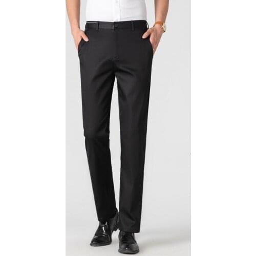 Trousers Mens New Tencel High End Business Casual Formal Pants Thin Stretch Suit Men Solid Color Fashion Hot Sale