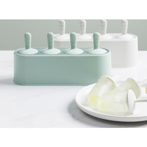 Popsicle Molds Sets 4Ice Pop Makers Reusable Ice Cream Mold Dishwasher Safe Durable DIY Popsicles Tray Holders Ice Cream Tools