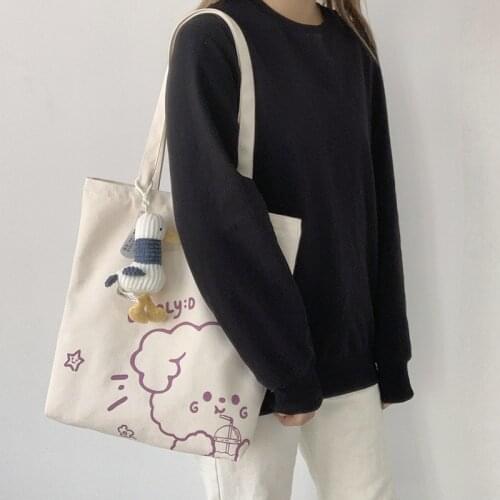 New Canvas Bag Womens Single Shoulder Japanese College Students' Bag Women Large Capacity Fashion Students' Bag