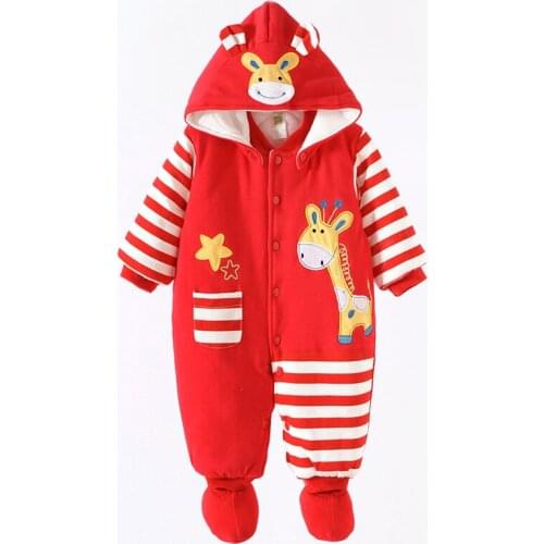2016 New Fashion Giraffe Overall Animal Rompers Cartoon Boy/Girl Outerwear Winter Cotton Infant Clothes Bebe Clothing