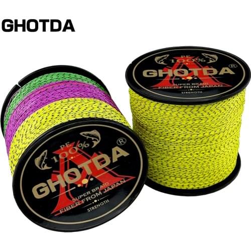 GHOTDA 8 Strand Invisible Spotted PE Braided Multifilament Fishing Line 300m 100m Braid Thread Black 8 Braid 18LBS-96LB
