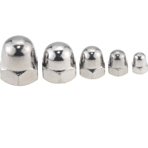 50pcs/lot M3 Metric thread 30pcs/lots M4 M5 , 3 pcs/lots M6 M8 M10 M12 304 Stainless Steel Cap Nuts