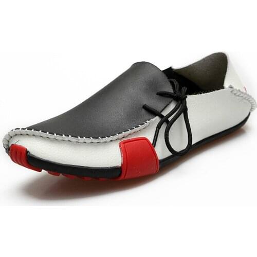 Big size 47 High Quality Mens Leather Shoes Comfortable Boat Casual Shoes Loafer Flats Driver Wholesale Free Shipping A4-03