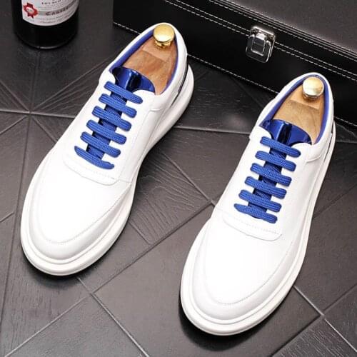 New Fashion Men Trend Cute White Mix Color Causal Loafers Flat Platform Shoes Sneakers Male Hip-Hop Board For Zapatos Hombre