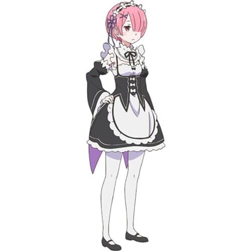3D Car Stying Re:Zero Rem And Ram Anime Car Window Cute And Interesting Fashion Sticker Decals Cool Graphics Jdm