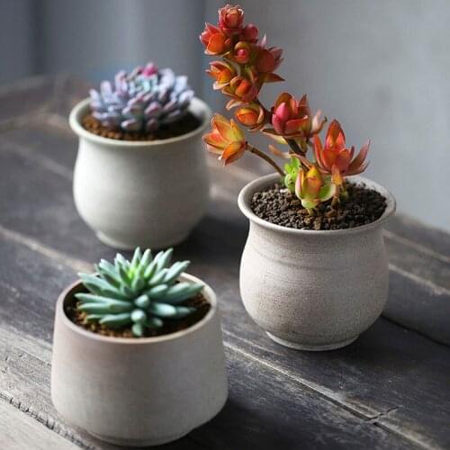 Desktop Flowerpots Mini Ceramic Planter Garden Flower Box Cute Small Pots Creative Not Including Planter Simple Style