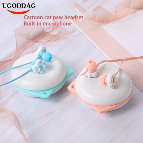 In-ear headphones ear phones Gamer Cartoon cat paw headset Wired earbuds handfree Earplugs with microphone For xiaomi sony phone