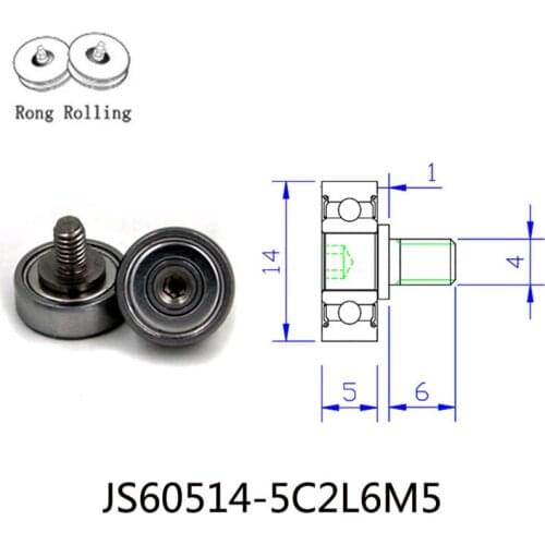604zz bearing with 303 stainless material M4x6 screw,bearing diameter 14mm thickness 5mm,sliding small 605zz bearing