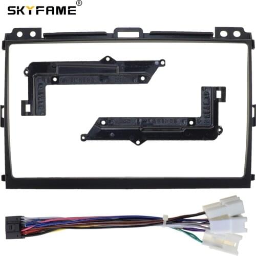 SKYFAME Car Radio Fascia Frame Cable For TOYOTA Land Cruiser Prado 120 LC120 Stereo Dashboard Kit Face Plate frame fascia