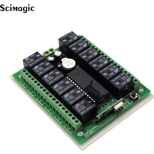 433mhz DC 12V 24v 12CH Relay Wireless Remote Control Switch 433 MHz RF Receiver Module For Smart Home lighting Switch