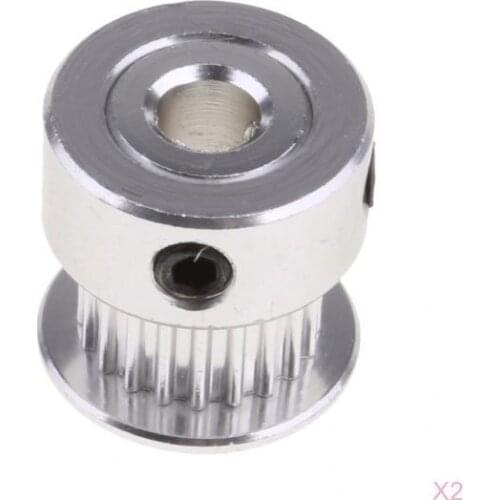 2xAluminum GT2 Timing Belt Pulley 5mm Inner Diameter For RepRap 3D Printer