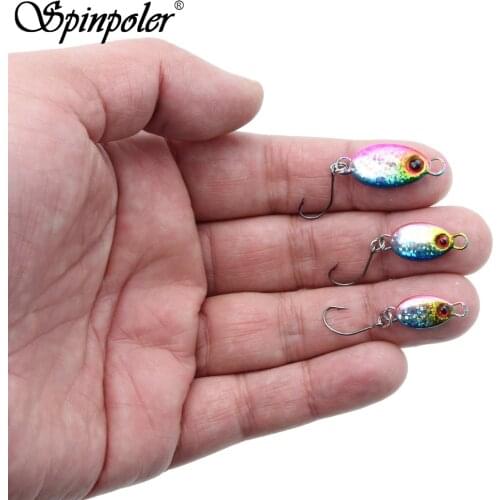 Spinpoler Unique Drop-Water Micro Spoon Metal Spinners Ice Fishing Jig Slow Pitch Shallow Trout Perch Chub