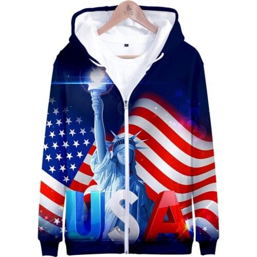 American Flag 3D Hoodies Sweatshirt Hip Hop Men/women Spring Autumn Long Sleeve Hoodie tracksuit boys girls Zipper Jacket coat