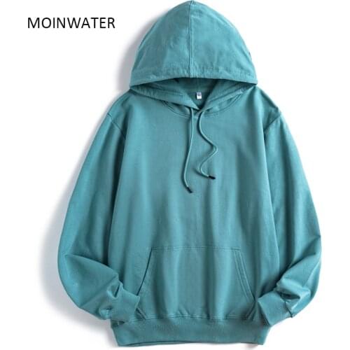 MOINWATER Women Streetwear Hoodies Brand New Female Terry Hooded Sweatshirts Lady Green Blue Tops Hoody Outerwear MH2015