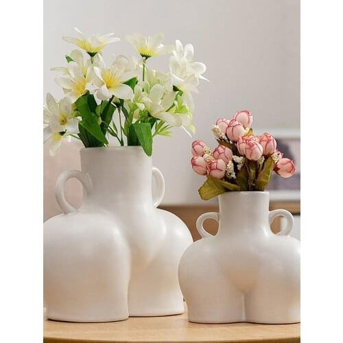 Creative Nordic Ceramic Simulation Body Art Dried Flower Plant Arrangement Vase Decoration Home Decorat Ornaments