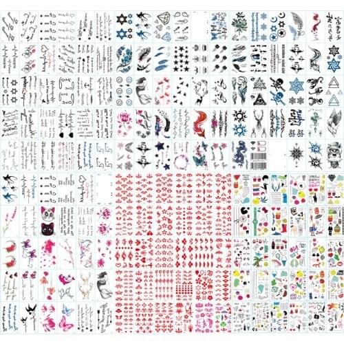 20pcs Waterproof Temporary Tattoos on the Body Fake Tattoo Sticker Art Flower Girl Tattoo Temporary Random