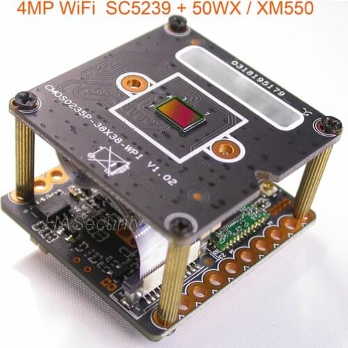 WiFi 4.0MP , 4MP , H.265X 1/2.7" SmartSens SC5239 CMOS + 50WX / XM550 CCTV IP camera PCB board module (optional parts)