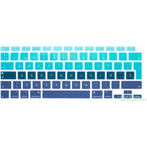 Spanish Language for MacBook Air 13 Inch 2021 Touch ID MODLE A2179 and A2337 M1 Chip Silicone Keyboard Skin Cover Protector