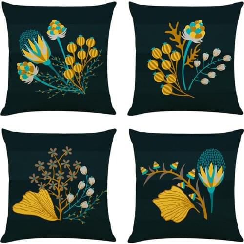 Zeroomade Painting Plant Thorw Pillow Covers Cases Home Decorative Cushion Covers Simple Pattern Colorful Pillowcases 45x45
