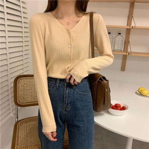 Woman Sweaters Cardigan Womens Knitted Cardigan Coat Autumn Winter V-neck Sweater Loose-Fitting Outerwear Top Sueters De Mujer