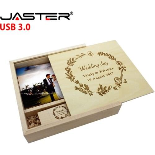 1 PCS Free Custom LOGO Wooden USB 3.0 Flash Drive 4GB 8GB 16GB 32GB 64GB 128GB Wedding Gifts Pen Drives High Speed Memory Stick