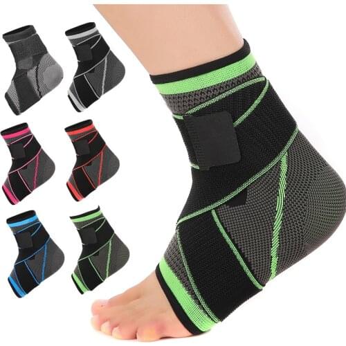 1 PCS Protective Ankle Support 3D Weave Elastic Ankle Brace Sleeves Compression Nylon Strap Belt Ankle Protector