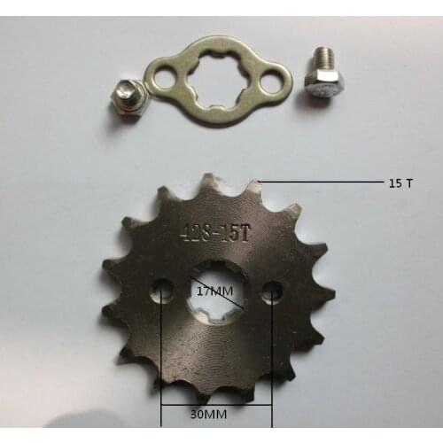 NEW 15t 15tooth 17MM FRONT ENGINES gear sprocket tandwiel FOR 428 CHAIN motorcycle MOTO pitbike PIT dirt ATV parts bike