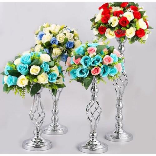 2 PCS wedding decoration table centerpieces flower stands for parties silver and gold wedding table centerpieces candles
