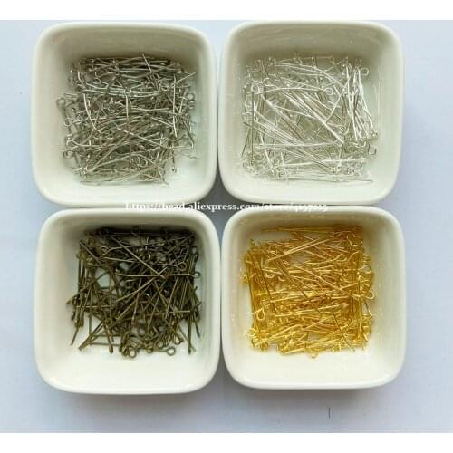 350Pcs=1Lot ! ) Free Shipping Jewelry Eye Pin Finding 20MM Gold Silver Bronze Dull Silver Plated For Jewelry Making DIY