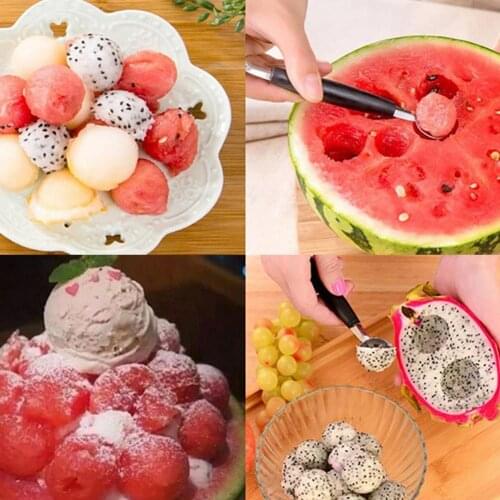 5Pcs Good Grip Non-slip Double-end Melon Ballers Kitchen Ice Cream Fruit Spoon cucharas de postre bar accessories