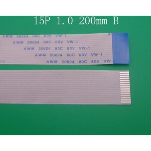 5pcs/lot FFC FPC flat flexible cable 1.0mm pitch 15pin 15PIN Reverse Length 200mm width 16mm Ribbon Flex Cable typeB