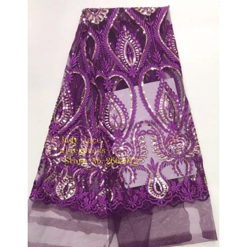 5yards/bag 8 color embroidered sequined mesh classic European and American style pattern fabric used for dress design BH101