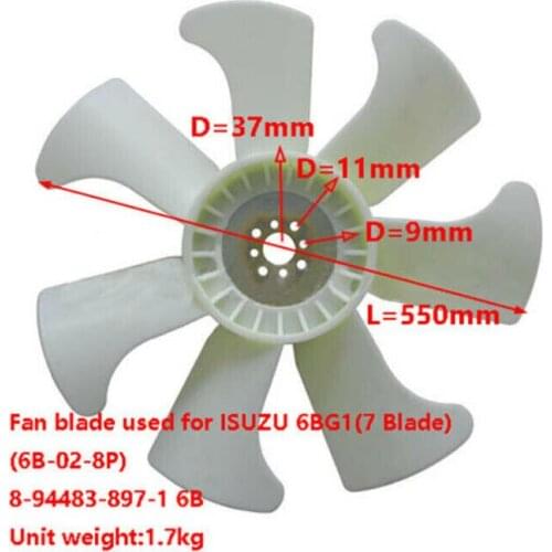 8-94483-897-1 8944838971 Fan Blade Fit for TCM Forklift With Isuzu 6BG1 Engine
