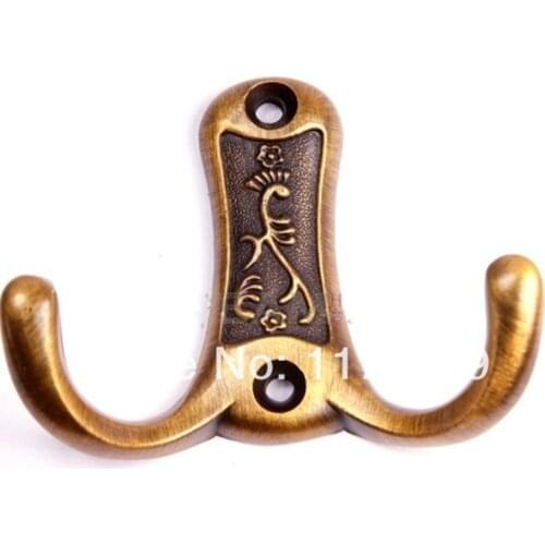 American style well decoration hooks , zinc alloy cap hook antique brass hooks yellow bronze kitchen bathroom wall two hooks