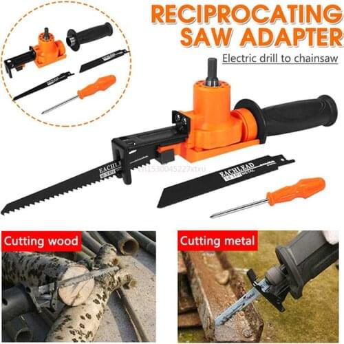 Cordless Reciprocating Saw Adapter With 2 Kind Of Blades Household Portable Metal Woodworking Cutting Tool Electric Saw Dropship